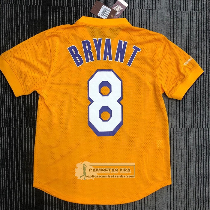 Camiseta Manga Corta Los Angeles Lakers Kobe Bryant NO 8 Amarillo